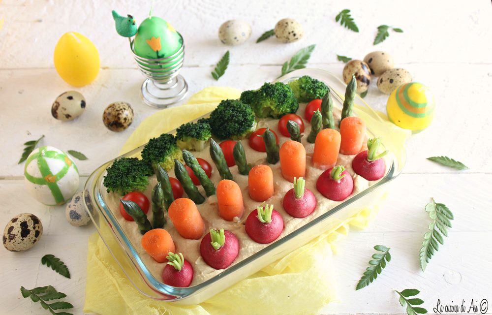 Cruditéstuin met hummus