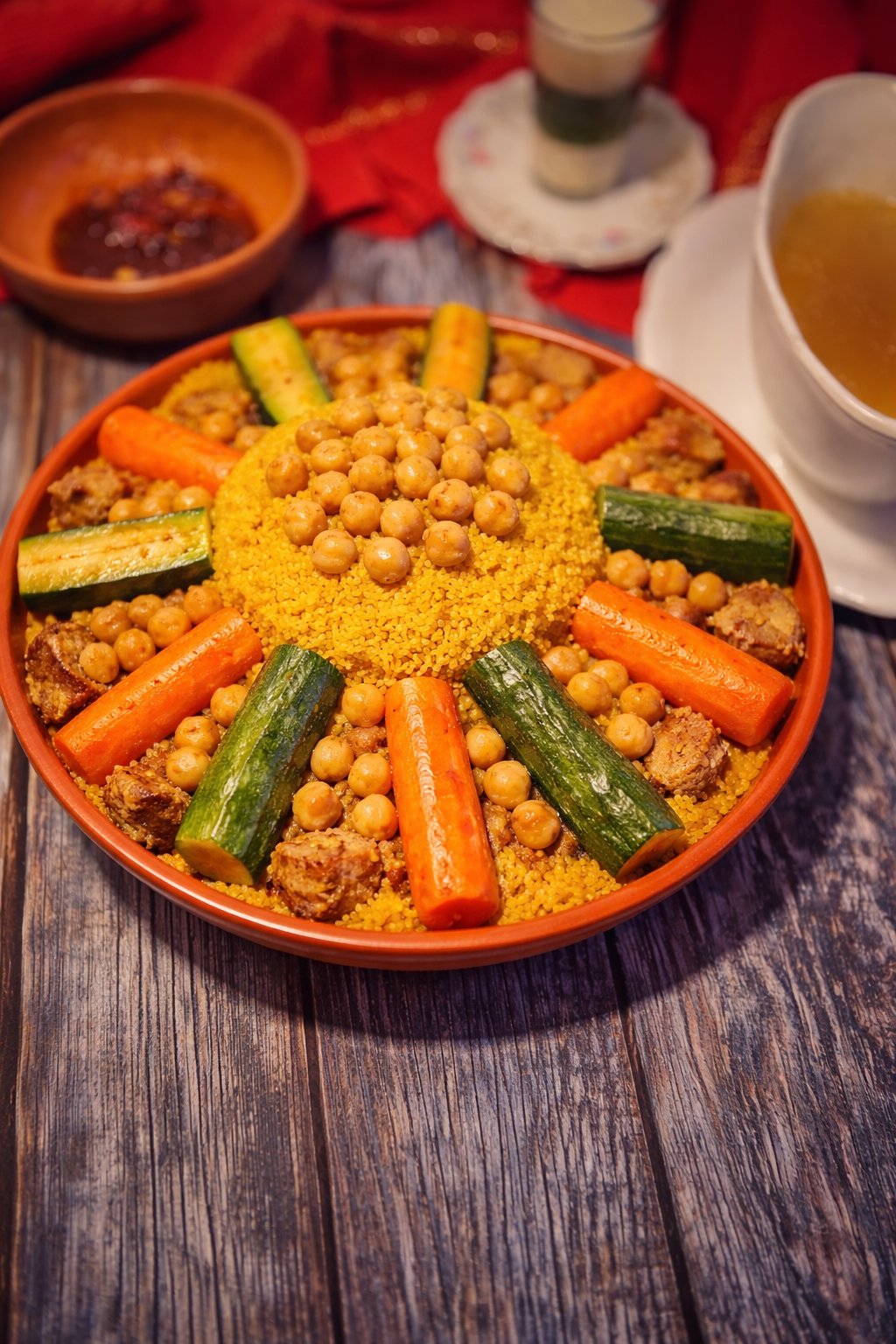 Marokkaanse couscous met zeven groenten