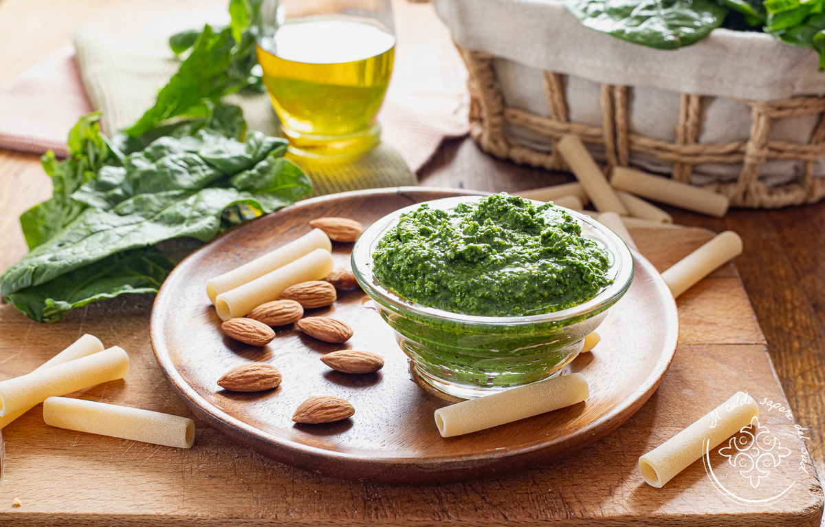 Pesto van spinazie en amandelen