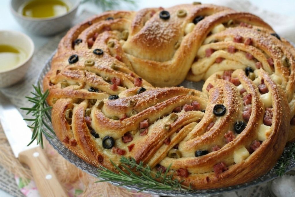 hartige angelica-taart met salami voor paasfeest recept i pasticcini di Nina