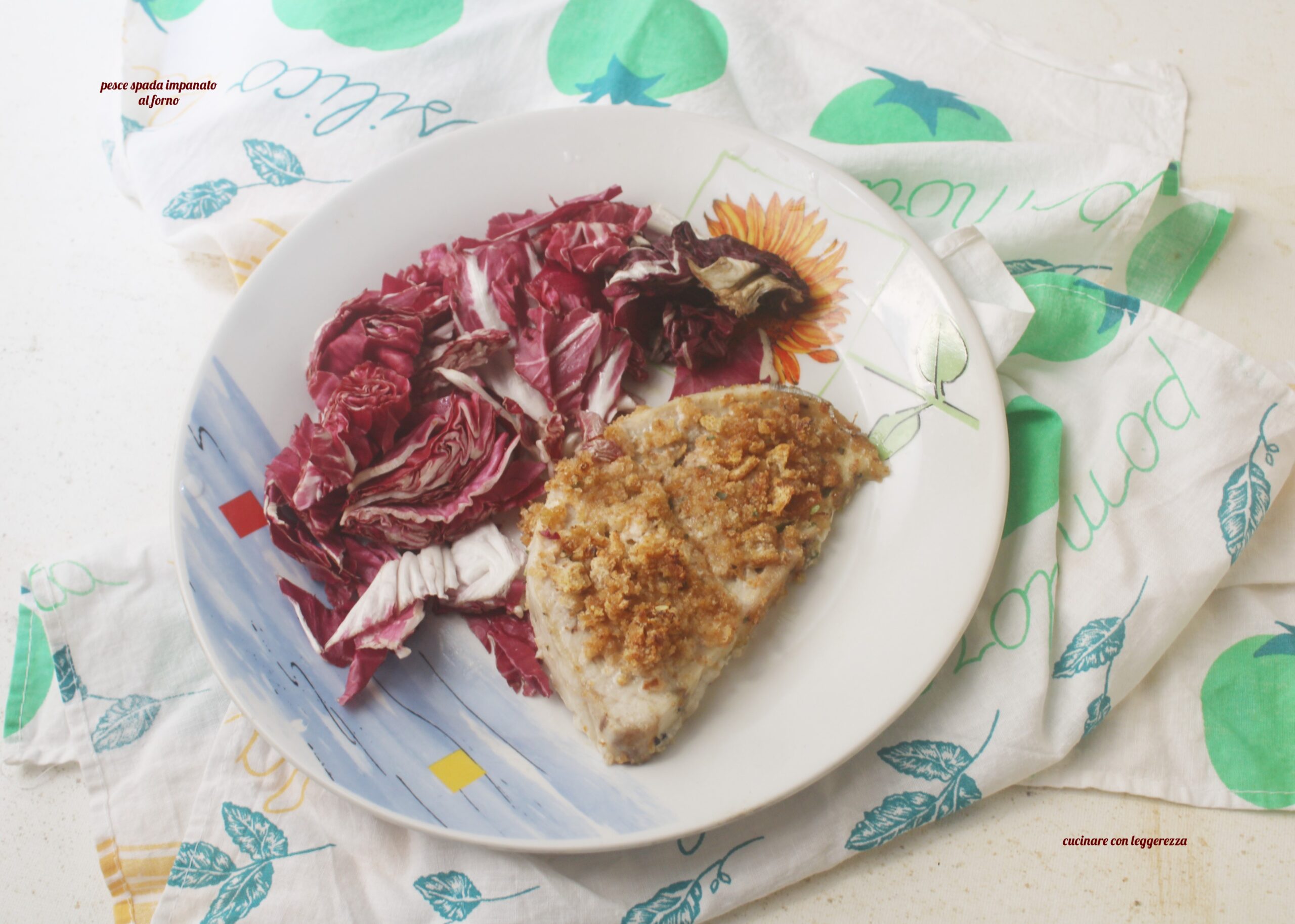 Gepaneerde zwaardvis uit de oven