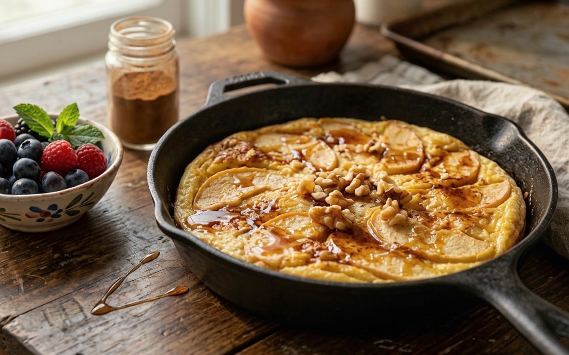 LICHTE ZOETE FRITTATA MET KANEEL EN APPEL