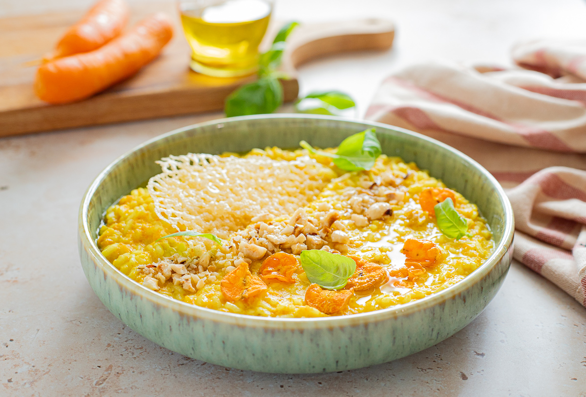 Romige wortelrisotto