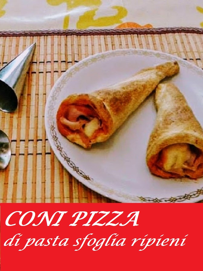 Pizzakegels van bladerdeeg gevuld