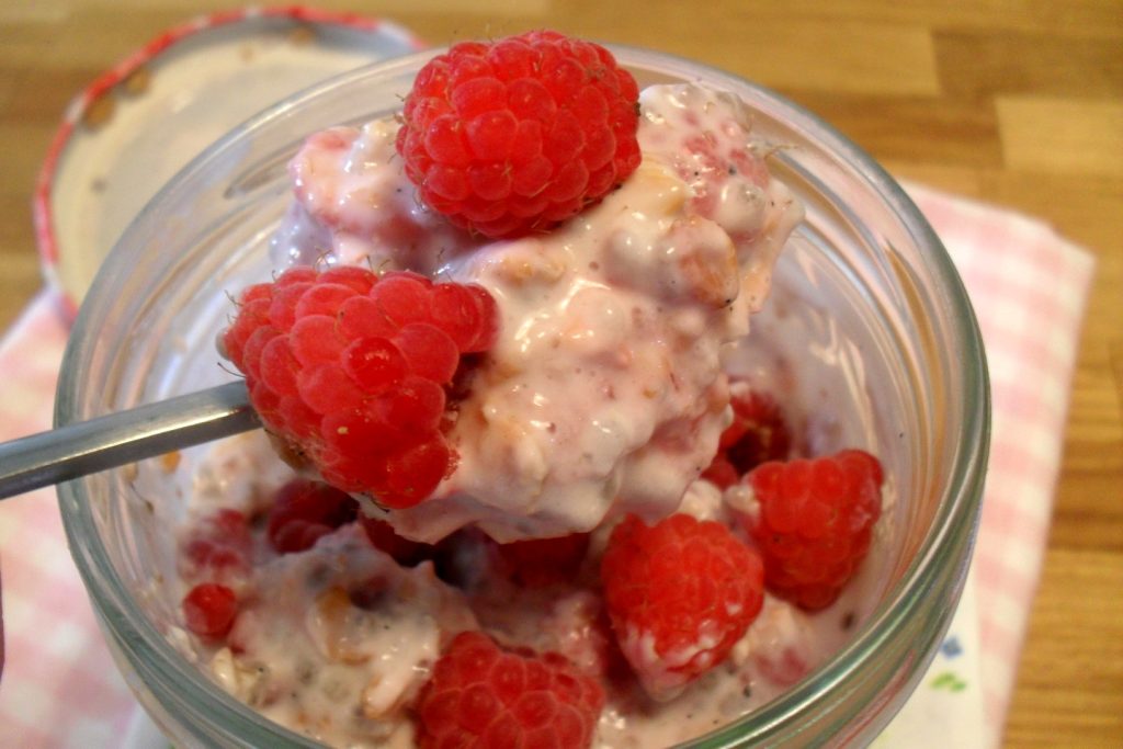 Overnight oats met frambozen en vanille, Mangia senza Pancia