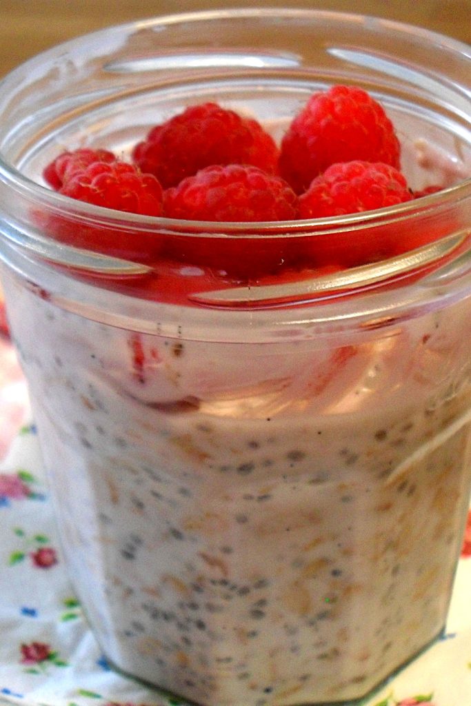 Overnight oats met frambozen en vanille, Mangia senza Pancia
