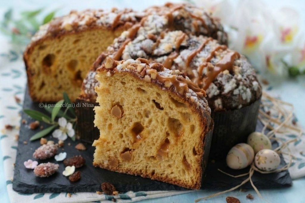 Paaskolomba met karamel recept gemakkelijk met verse gist i pasticcini di Nina