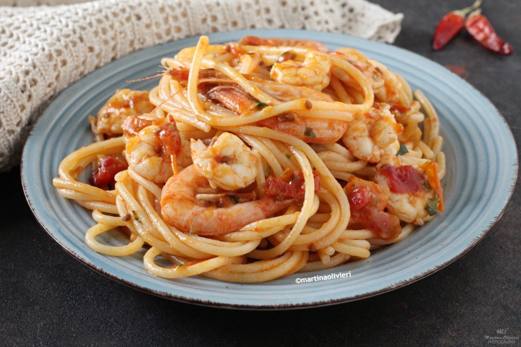Pasta met garnalen en cherrytomaatjes