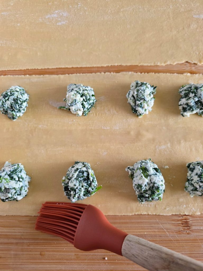 Ravioli met ricotta en spinazie