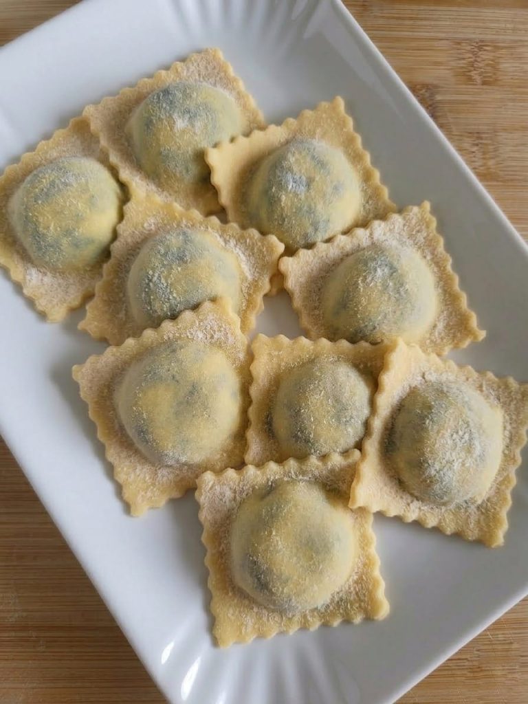 Ravioli met ricotta en spinazie