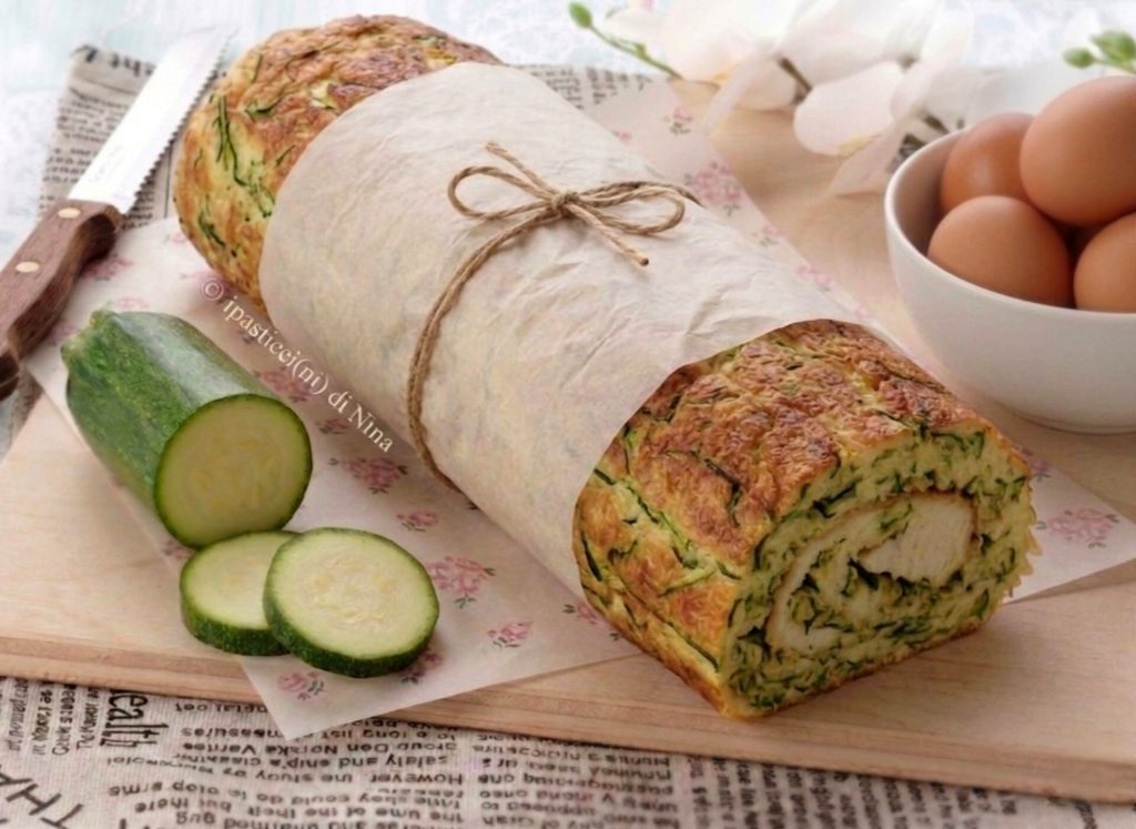 rol van courgette-omelet met provola uit de oven makkelijk recept I Pasticcini di Nina
