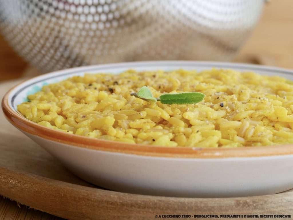 Saffraanrisotto met gedeamidineerde volkorenrijst | lage glycemische impact