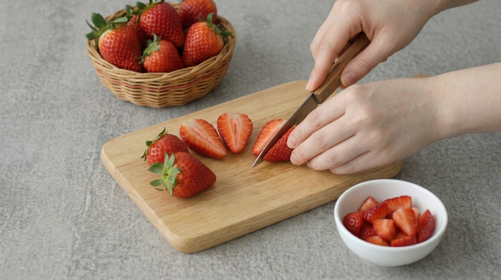 Tartelettes met room en aardbeien