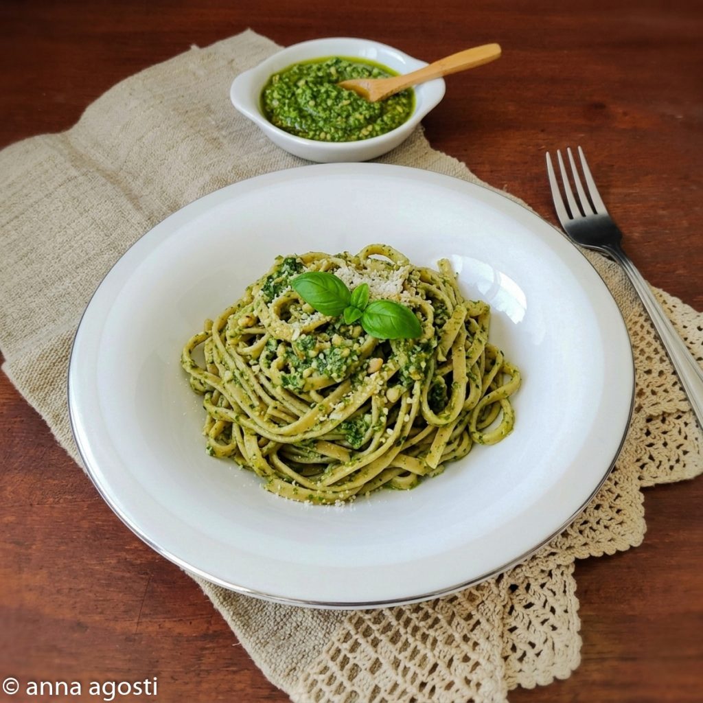 Verrijkte trenette met pesto