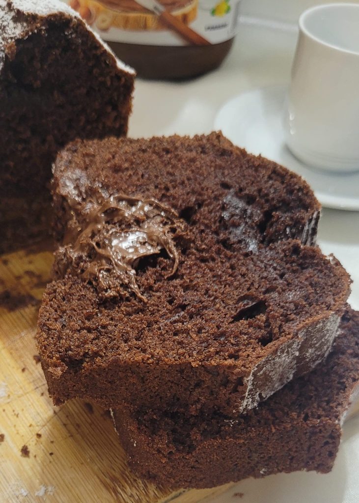 Chocolade en Nutella-plumcake in Airfryer