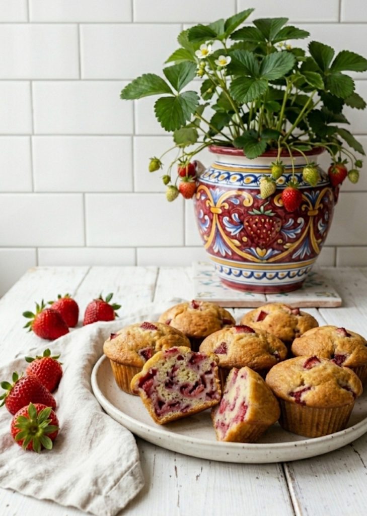 Aardbeienmuffins