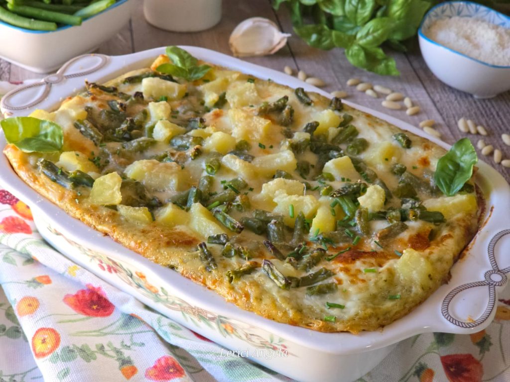 Lasagne met pesto, aardappelen en sperziebonen — het familierecept geurig van basilicum