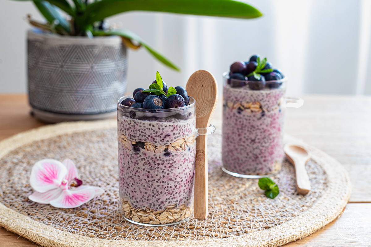 Yoghurt met chiazaad en bosbessen