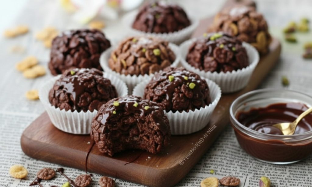 zachte chocolaatjes met ontbijtgranen bereidingsstap - fijngehakte pure chocolade smelten