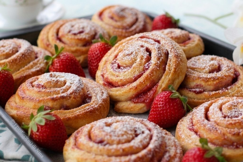 zachte slakjes met yoghurt en aardbeien zonder boter recept i pasticcini di Nina