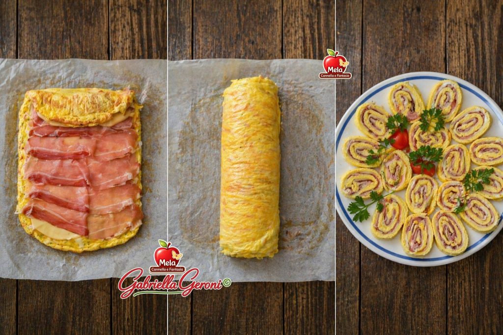 rotolo di frittata farcita