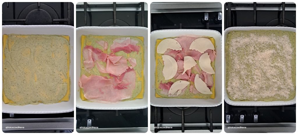 Lasagne met pesto, ham en kaas