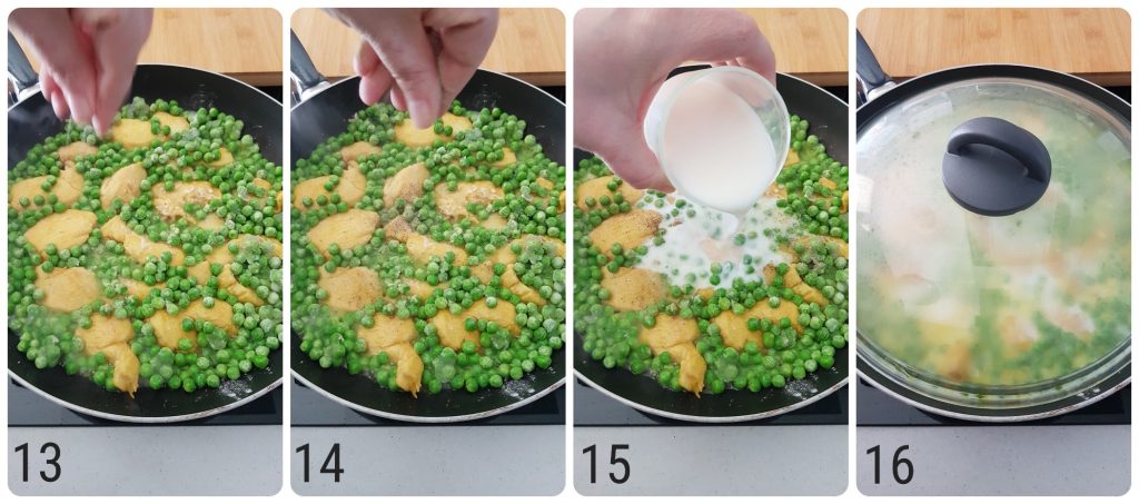 kipfilet met doperwten