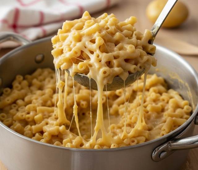 Originele pasta met aardappelen en provola