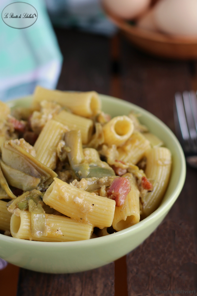 Pasta carbonara met artisjokken