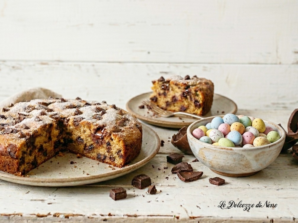 taart met chocolade van paaseieren