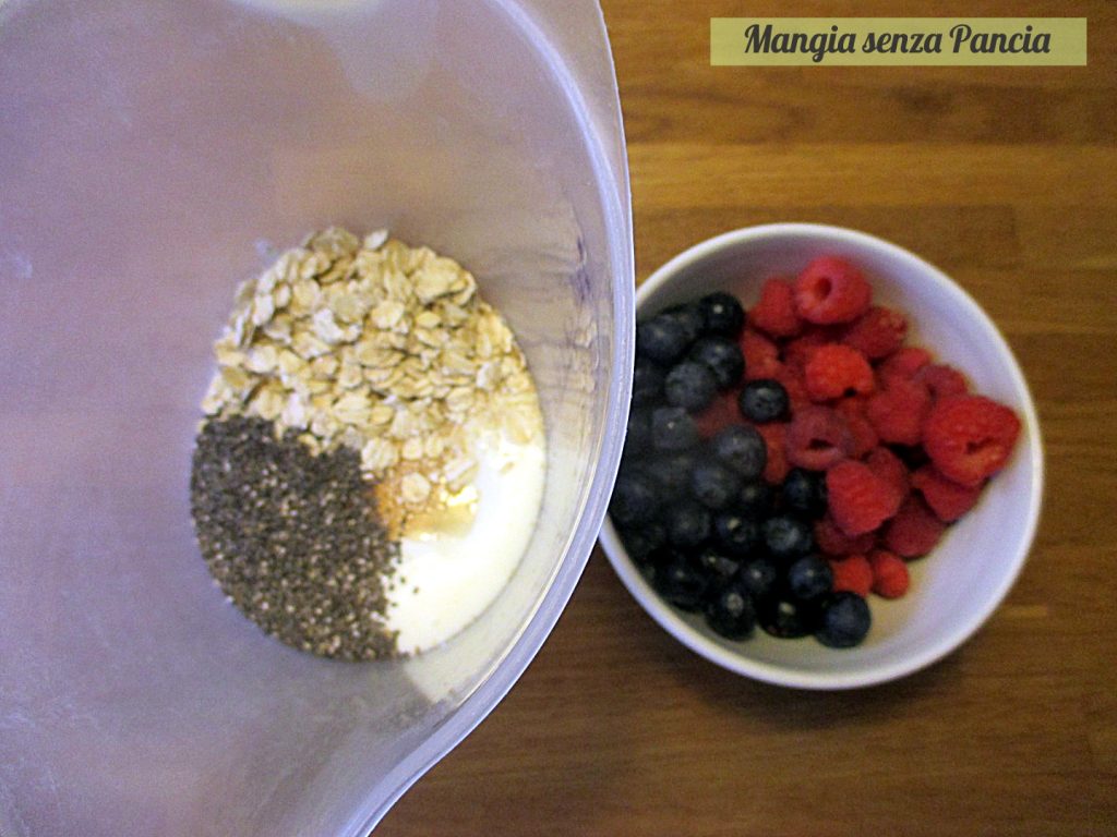 Smoothie bosbessen frambozen en chiazaad, Mangia senza Pancia